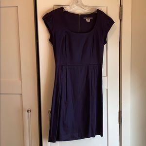 Short sleeve, Scoop neck purple mini dress.